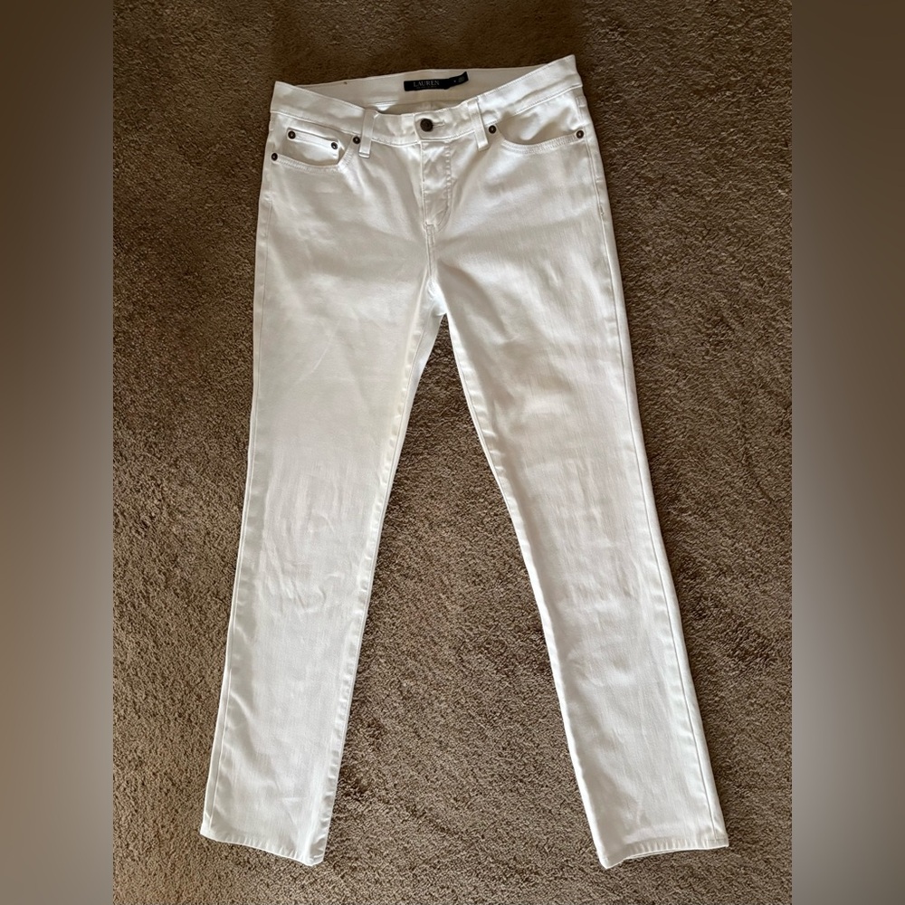 Ralph Lauren White Women's Straight Leg Stretch Jeans Size 8